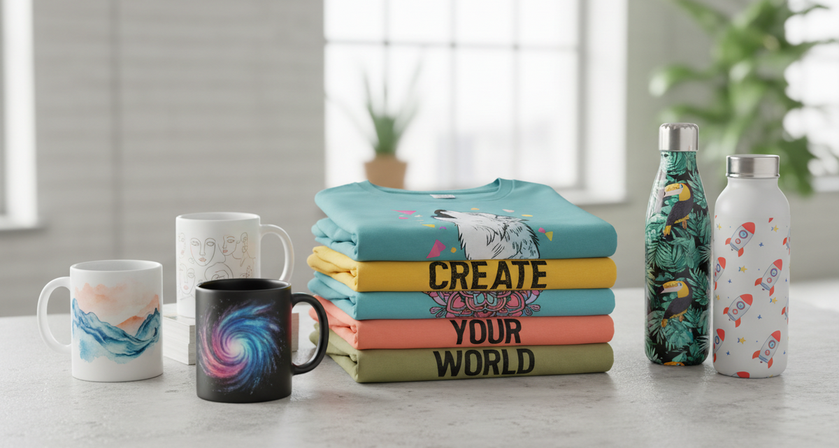 Online store that provide printed clothes and mugs and bottles etc